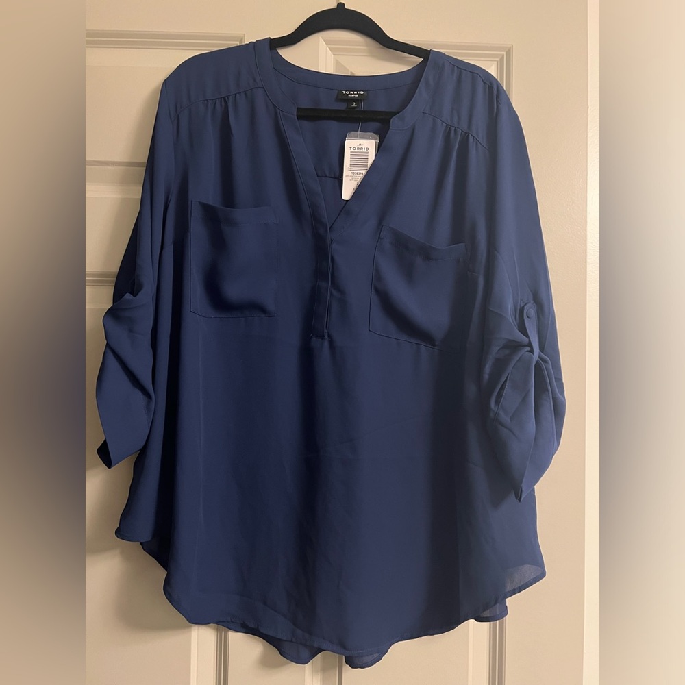 Harper Georgette Pullover 3/4 Sleeve Blouse